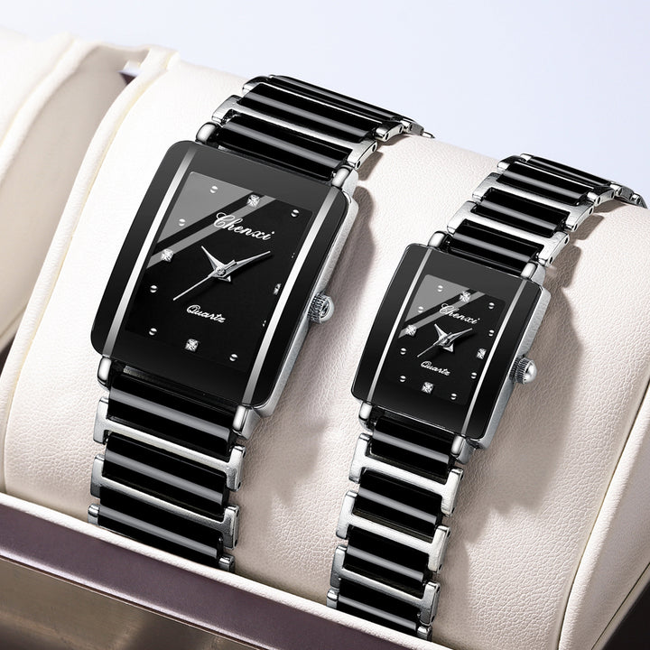 Square Couple Ceramic Quartz Watch - Luvoro Genéve 