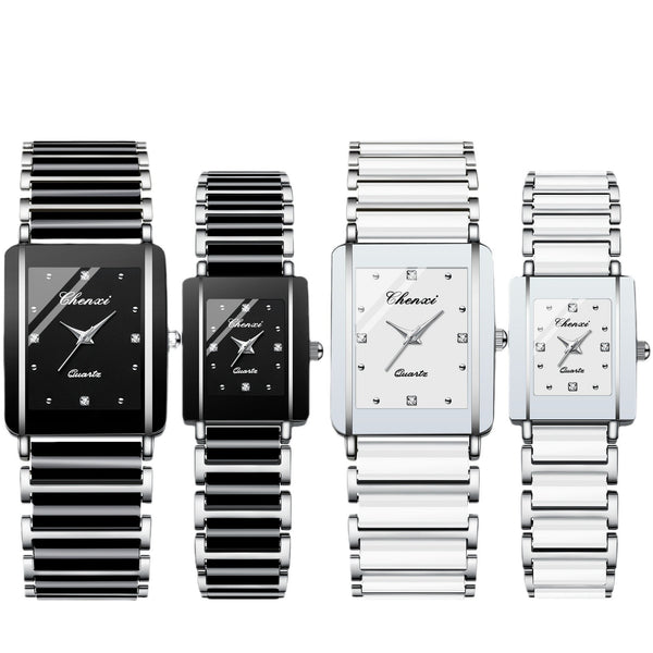 Square Couple Ceramic Quartz Watch - Luvoro Genéve 