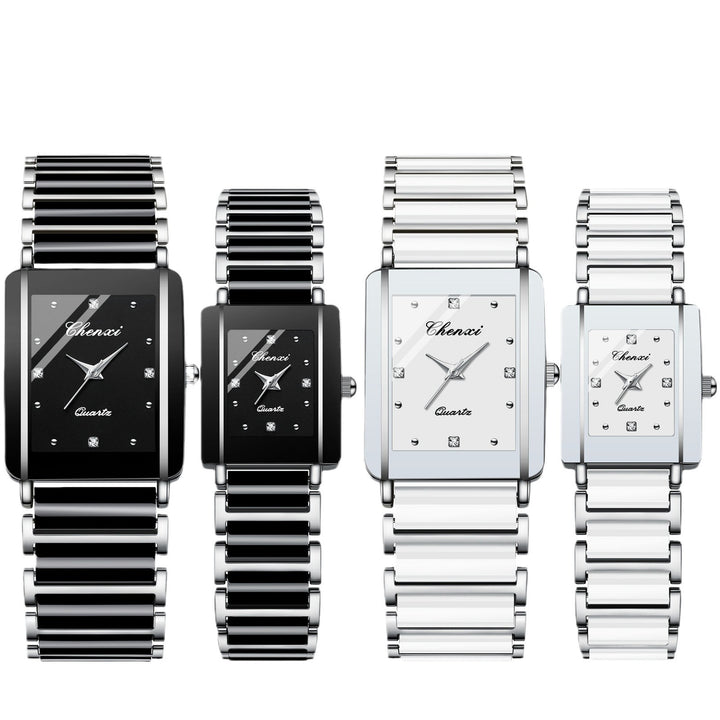 Square Couple Ceramic Quartz Watch - Luvoro Genéve 