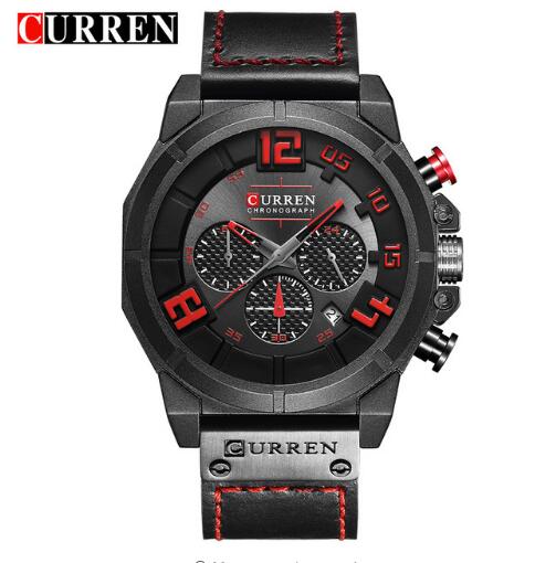 CURREN Men’s Leather Quartz Watch - Luvoro Genéve 