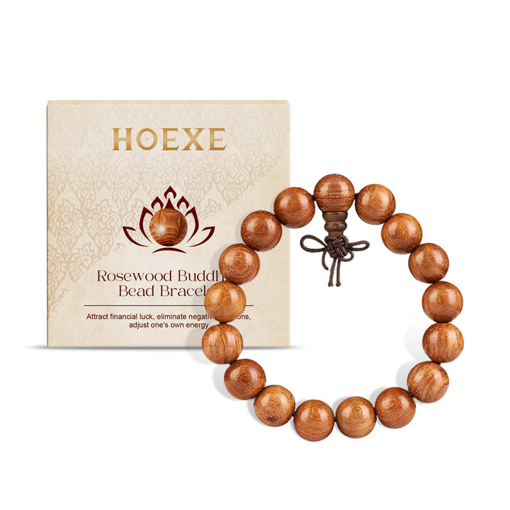 Rosewood Buddha Bead Bracelet - Luvoro Genéve 