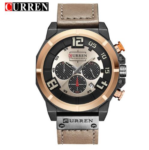 CURREN Men’s Leather Quartz Watch - Luvoro Genéve 