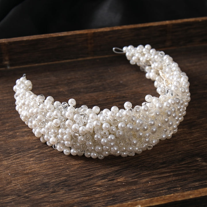 Hand-Woven Pearl Hairband - Luvoro Genéve 