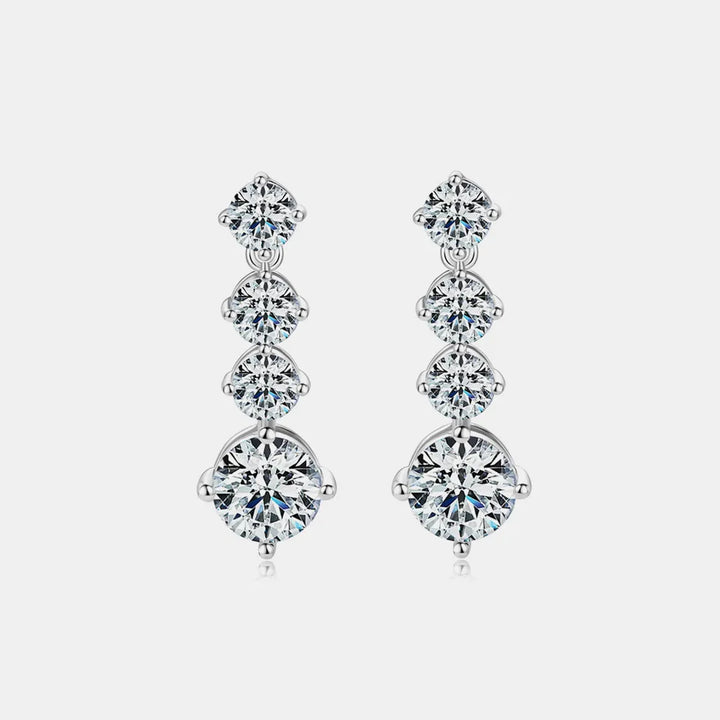 4 Carat Moissanite Earrings in 925 Sterling Silver – Brilliant Sparkle - Luvoro Genéve 