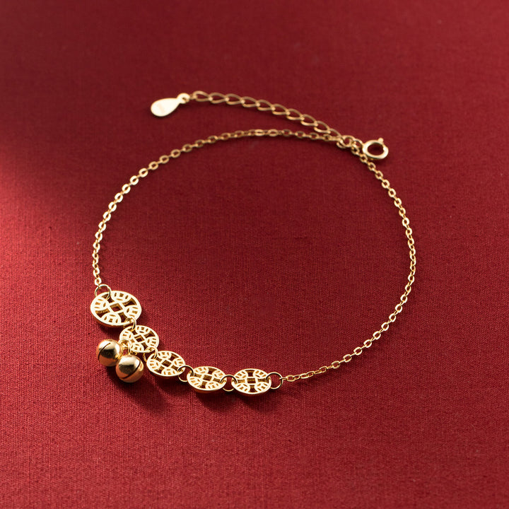 S925 Silver Retro Ethnic Copper Coin Anklet - Luvoro Genéve 