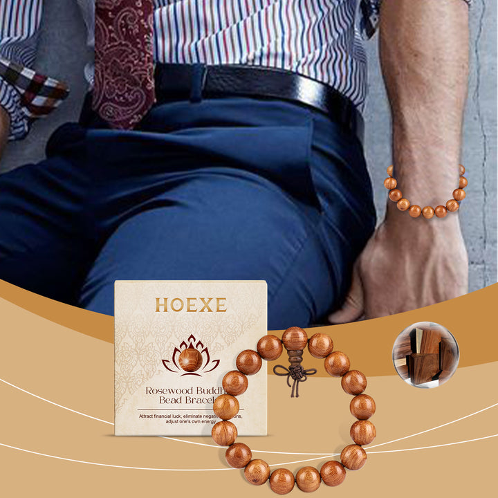 Rosewood Buddha Bead Bracelet - Luvoro Genéve 