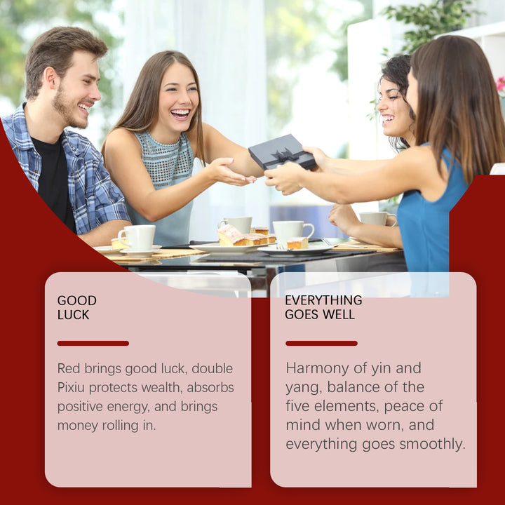 Red Double Pixiu Bracelet - Luvoro Genéve 