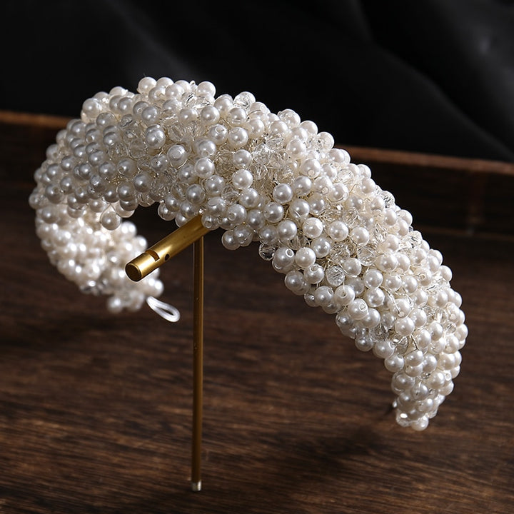 Hand-Woven Pearl Hairband - Luvoro Genéve 