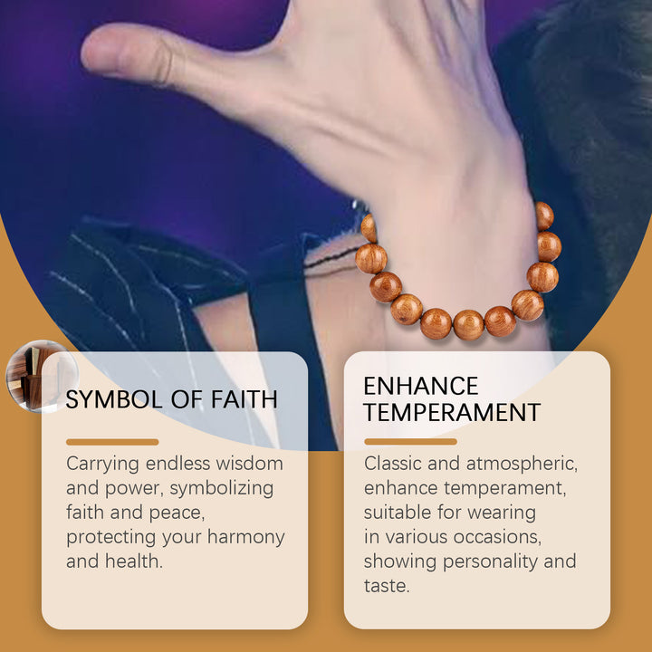 Rosewood Buddha Bead Bracelet - Luvoro Genéve 