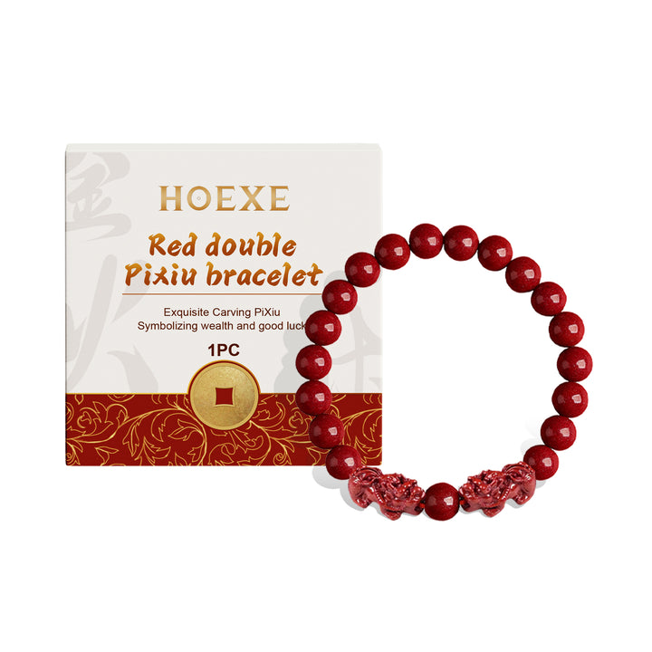 Red Double Pixiu Bracelet - Luvoro Genéve 