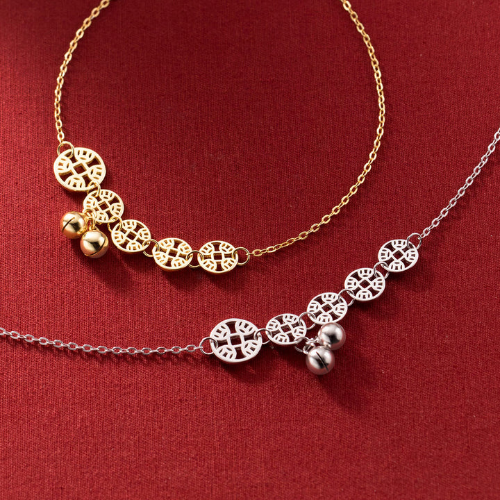 S925 Silver Retro Ethnic Copper Coin Anklet - Luvoro Genéve 
