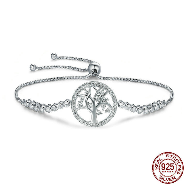 S925 Sterling Silver Tree of Life Bracelet - Luvoro Genéve 