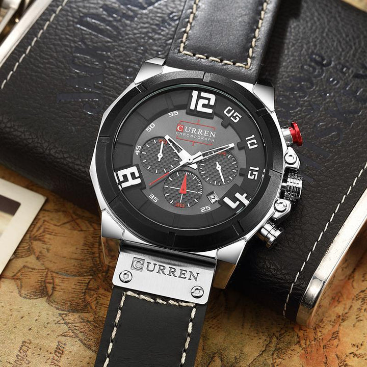 CURREN Men’s Leather Quartz Watch - Luvoro Genéve 