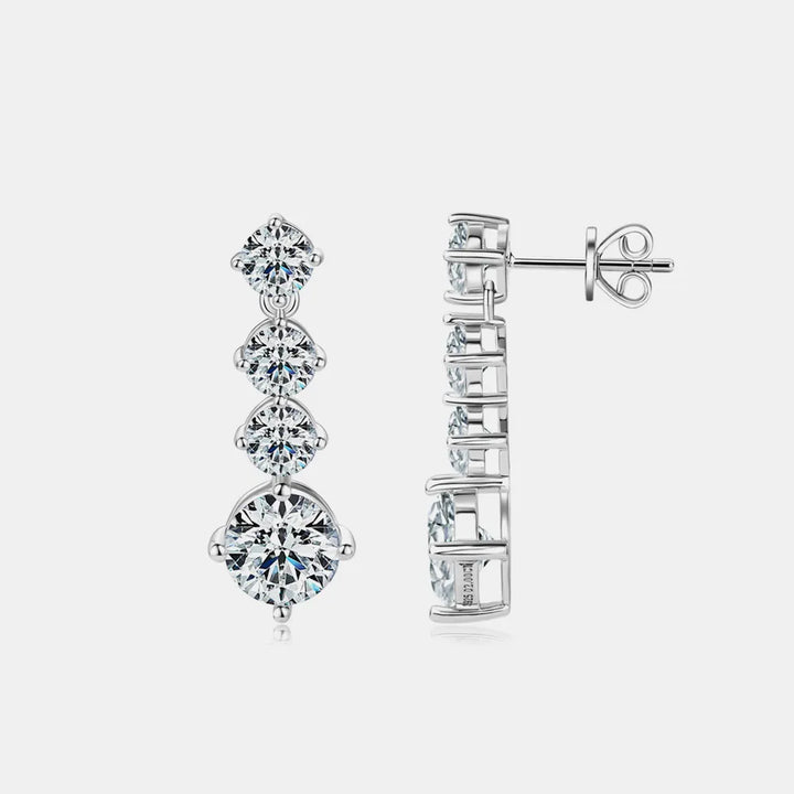 4 Carat Moissanite Earrings in 925 Sterling Silver – Brilliant Sparkle - Luvoro Genéve 