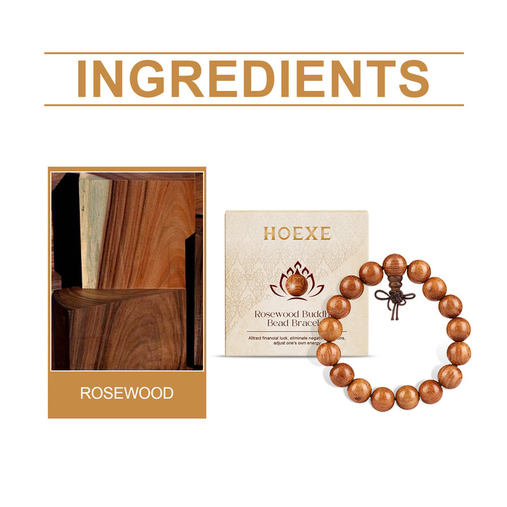 Rosewood Buddha Bead Bracelet - Luvoro Genéve 