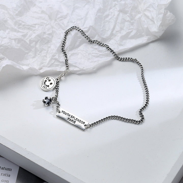 925 Sterling Silver Square Anklet - Luvoro Genéve 