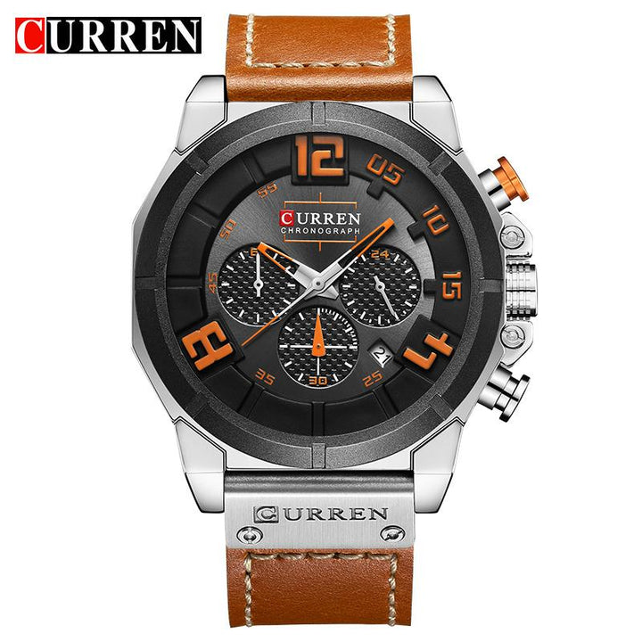 CURREN Men’s Leather Quartz Watch - Luvoro Genéve 